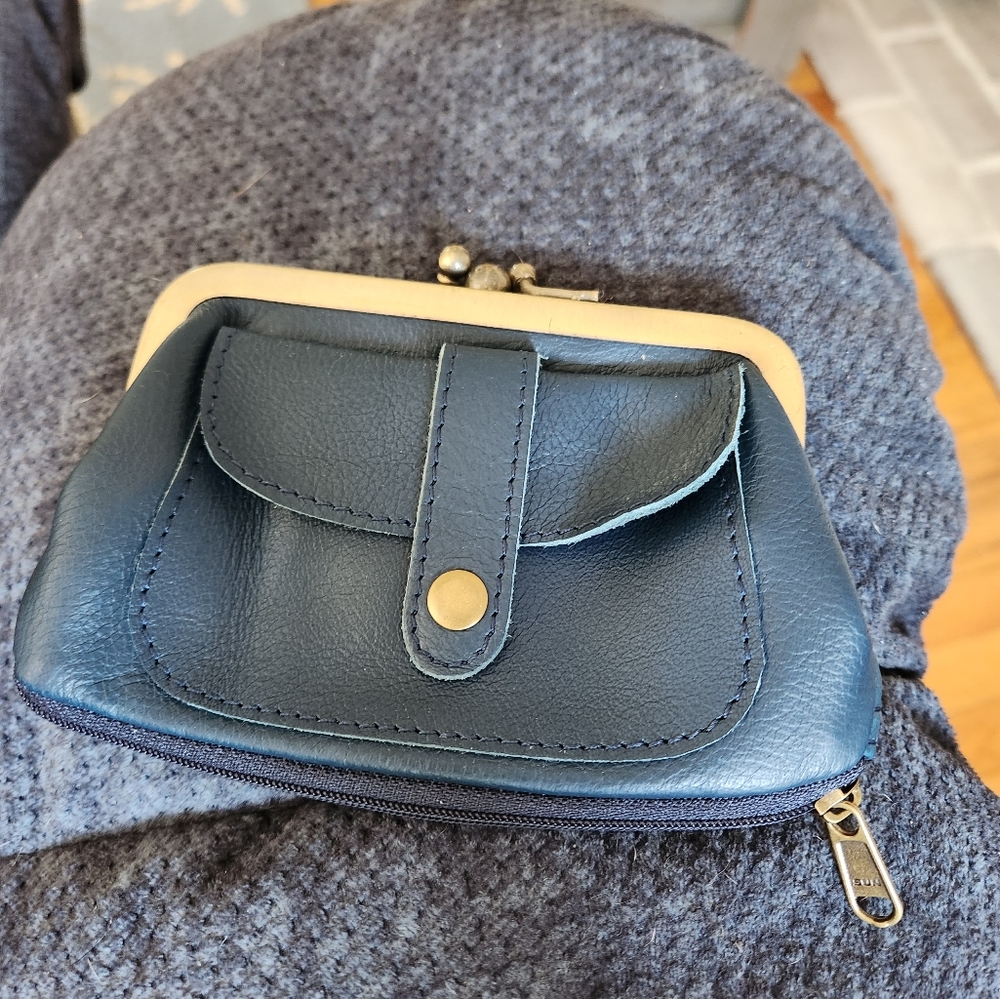 CLEARANCE Teal blue handmade change purse NWT UNISEX LGBTQ